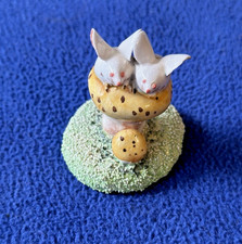 Basil Mathews  Sweet Little Mice Sitting on a Toadstool Figurine