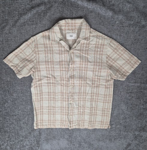Folk short sleeve plaid linen - plaid,