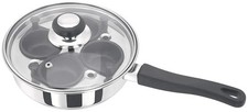 Judge Essentials Four-Cup Egg Poacher and Stainless Steel Frying Pan, 20cm, Vent
