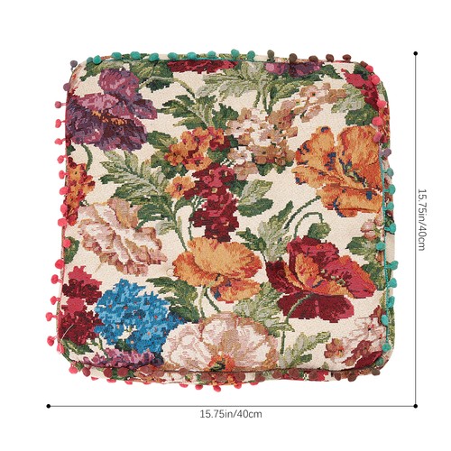 Jacquard floor cushion puff - cushion,