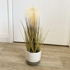 Artificial pampas grass Plants/Flowers Plant In stone Pot Home Decor