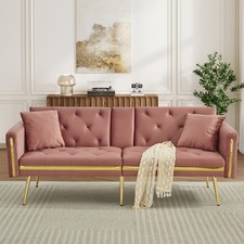 Velvet Sofa Bed 174cm w/