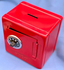 HSBC Mini Safe Money Box Red with Combination Lock | Kids Piggy Bank Money Safe