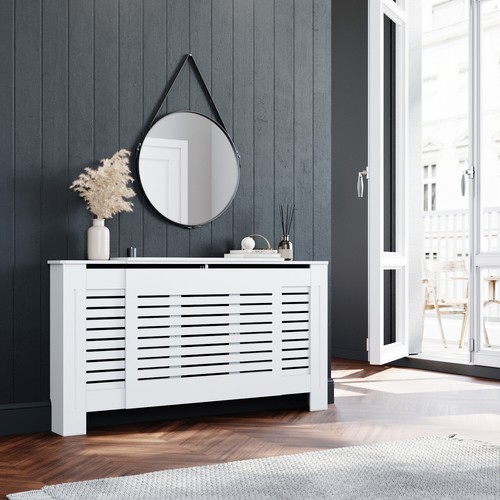 White radiator cover - white,