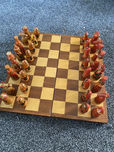 Vintage soviet wooden - soviet, chess