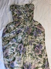 Rare Exquisite Vintage Ceil Chapman  1950s Silk Floral Dress Fits UK 6