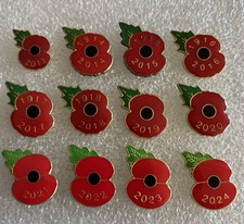 12 Enamel Poppy¹ Flower Leaf