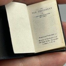 Dolls House Miniature Vintage Readable New Testament Bible Bourne Of Harlesdon