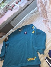 Boys Chest 28 Age 9-10 Blue BEAVERS Sweatshirt Jumper Pullover SCOUTS Top Badges