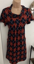 Sexy Red & Blue Checked Mini Dress by TENKI Size 10 / 12 * L@@K * Vgc