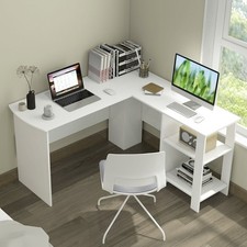 L-Shaped Corner Computer Desk Workstation Home Office PC Table Writing Desk