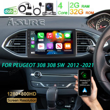 DAB+ Android 14 CarPlay Car Stereo Radio GPS Navi For Peugeot 308 Mk2 2013-2021