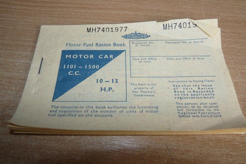 Motor fuel ration book - ration, 1101