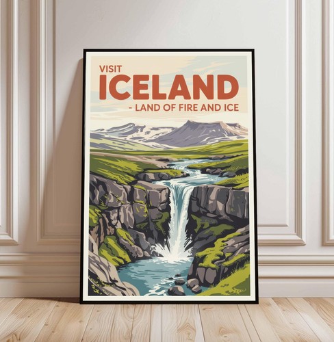 Iceland travel poster - travel, poster,