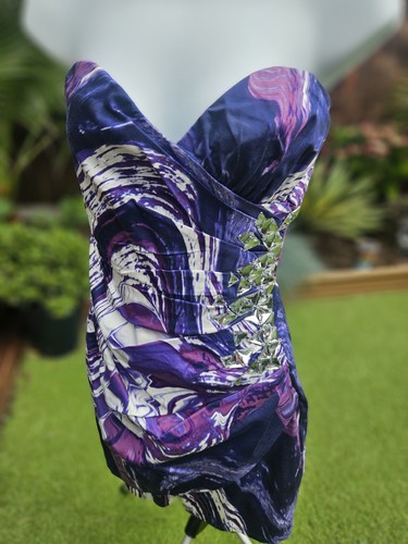 Lipsy strapless purple beaded - strapless,