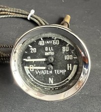 SMITHS VINTAGE WATER TEMPERATURE OIL PRESSURE DUAL GAUGE MG TR LOTUS TVR TESTED