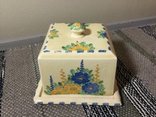 VINTAGE ART DECO CROWN DEVON FEILDING SQUARE BUTTER DISH 