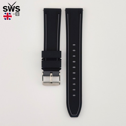 20mm rubber strap with - rubber, inlay