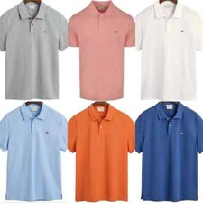 Gant Men Short Sleeve Shield Pique Polo New Logo T shirt Regular Fit Summer Sale