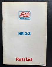 LISTER MARINE HR2 HR3 SERIES DIESEL ENGINE ORIGINAL PARTS LIST HANDBOOK