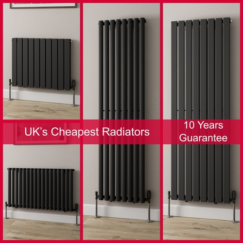 Black designer radiator - black,