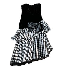 Vintage Dress | 1980s Vintage Gina Bacconi Black & Silver Prom Dress Size 10