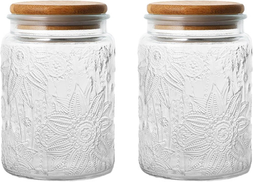 Vintage patterned glass jar - vintage,