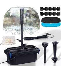 Biling Koi Pond Filter Box with 2400 L/H 40W Water Pump, 3 Fountain Heads