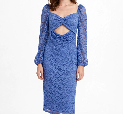 Asos blue floral lace bodycon - floral,