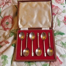 6 silver coffee spoons by