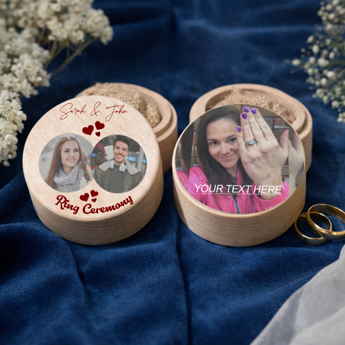 Personalised wooden ring box - wooden,