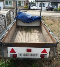 Large Heavy Duty Single Axle Car Van trailer. Braked Side rails Galvanised  14"