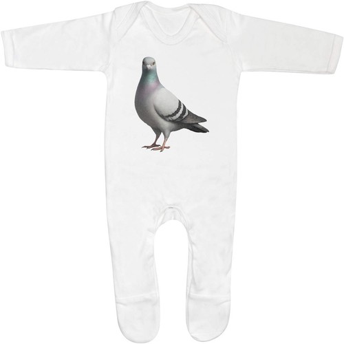 Racing pigeon baby sleepsuit - pigeon',
