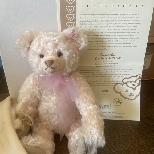 Steiff musical bear candle - candle, in