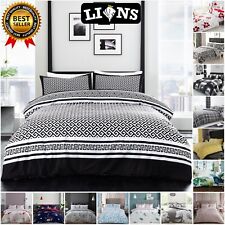 Reversible Printed Duvet Quilt Cover Soft Bedding Set Single Double King Size