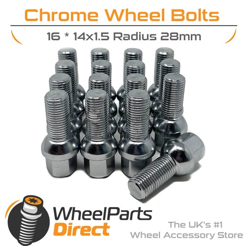 Wheel bolts 14x1 chrome - bolts, (16)