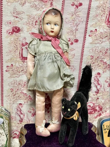 Antique papier mache doll - antique,