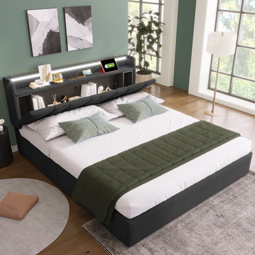 Linen upholstered double - linen,