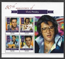 ELVIS PRESLEY STAMPS MIN SHEET MNH  2015 MALDIVES MUSIC POP ROCK SINGER