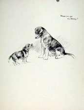 Original Old Antique Print