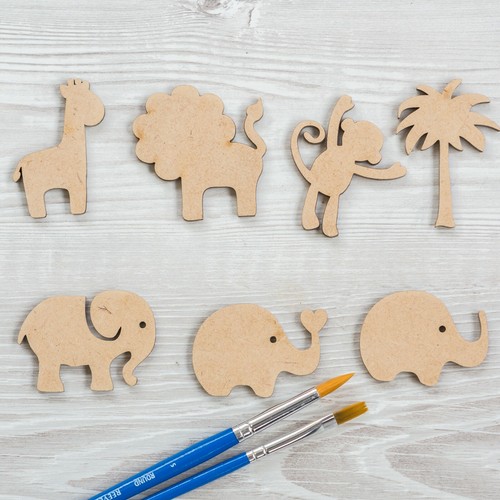 Wooden mdf animals safari - wooden, tree