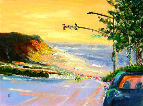 Sunset original oil painting - sunset,