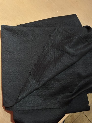 Black ponte textured fabric - ponte,