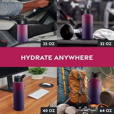Gym Hydration Fitness Triple Vacuum Insulated Sports Bottle 1180ml Dreamy Purple