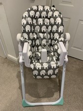 My Babiie Premium Highchair Easy Clean Aluminium Frame - Grey Elephant billie