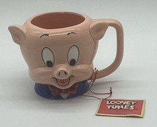 Vintage 1989 Warner Bros Looney Tunes Porky Pig 3D Mug, Original Tag, 10cm High