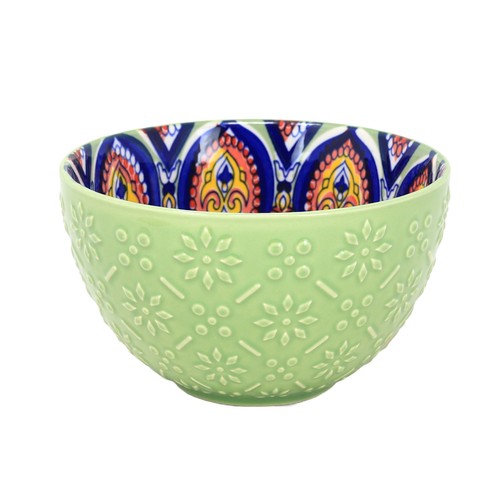 Green ceramic bowl 500ml - ceramic,