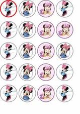24  Minnie mouse  edible rice paper cup cake toppers,