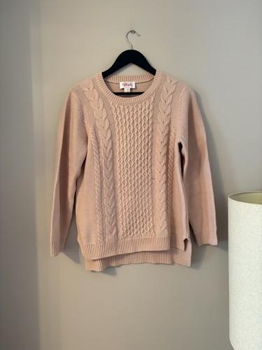Afibel pale pink cable knit - pink,