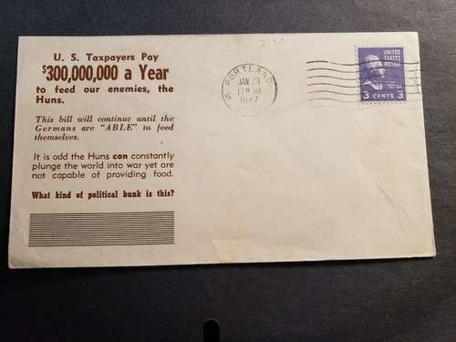 Linto huns food cachet 1947 - linto,